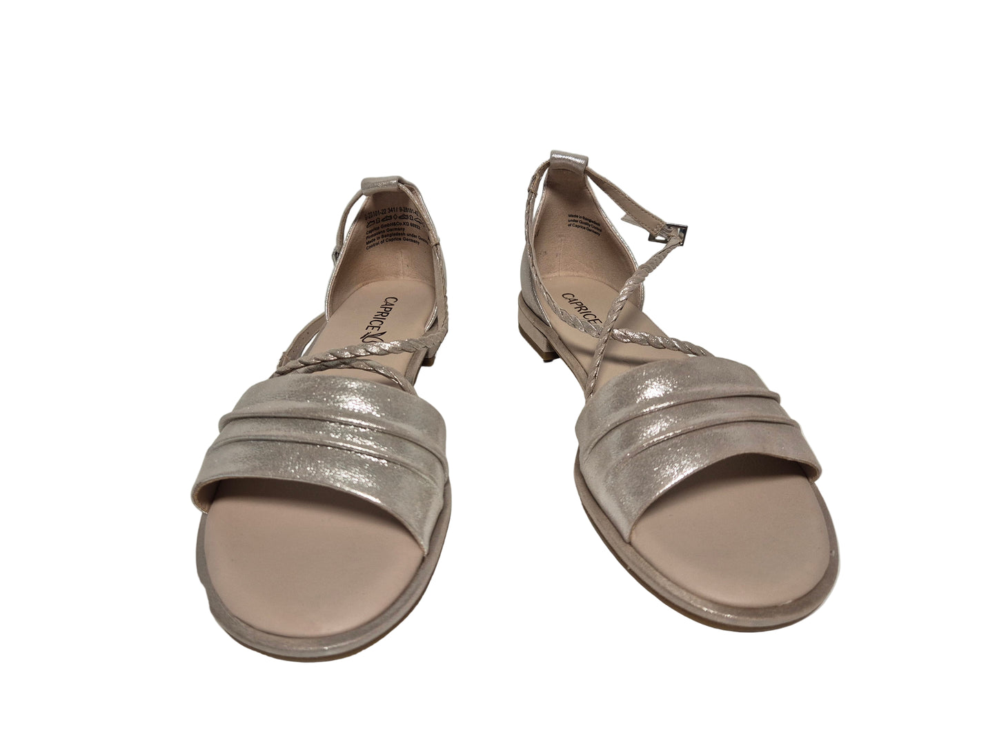 Caprice Riemchensandalette, taupe metallic, Gr. 41