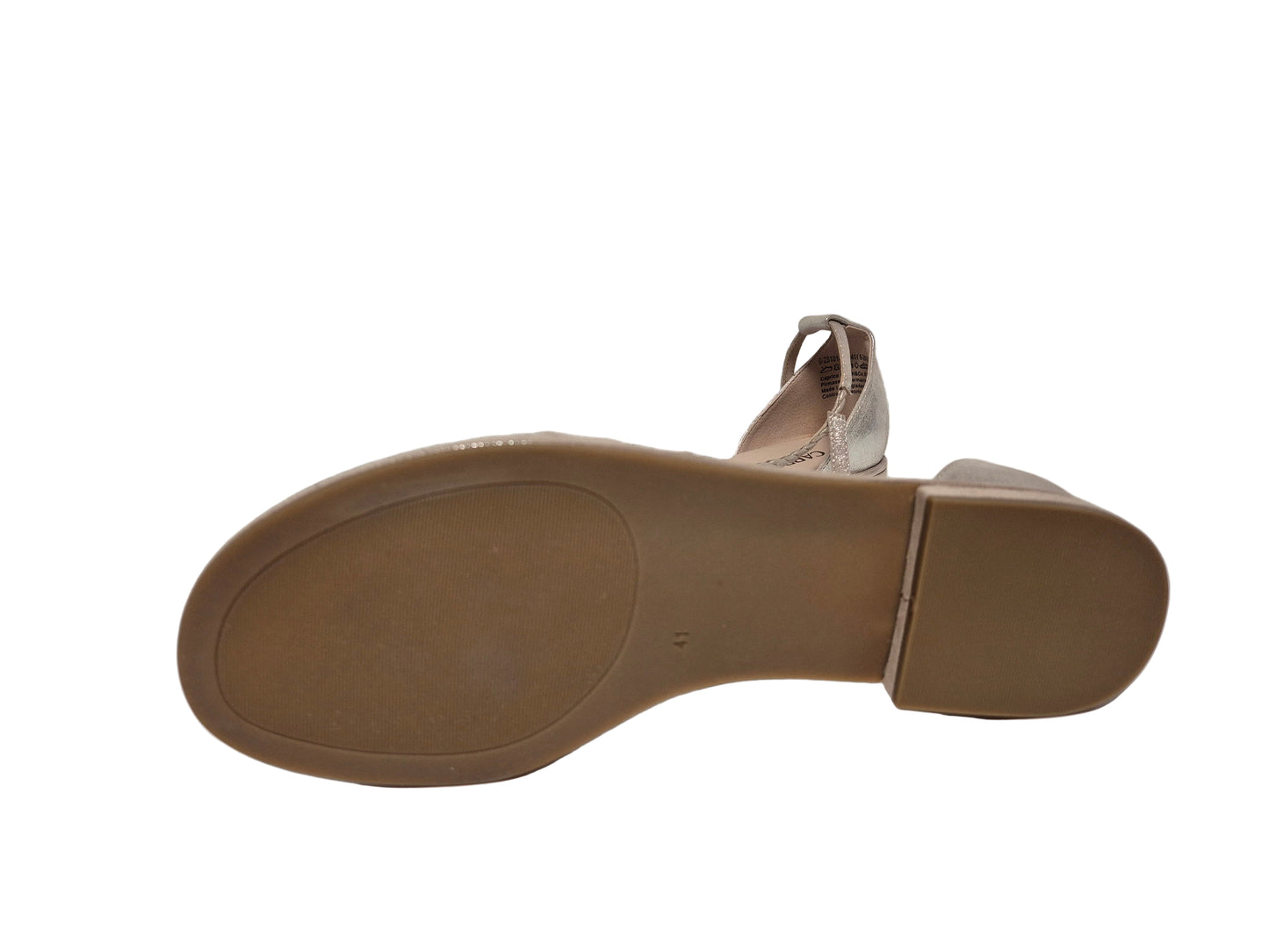 Caprice Riemchensandalette, taupe metallic, Gr. 41