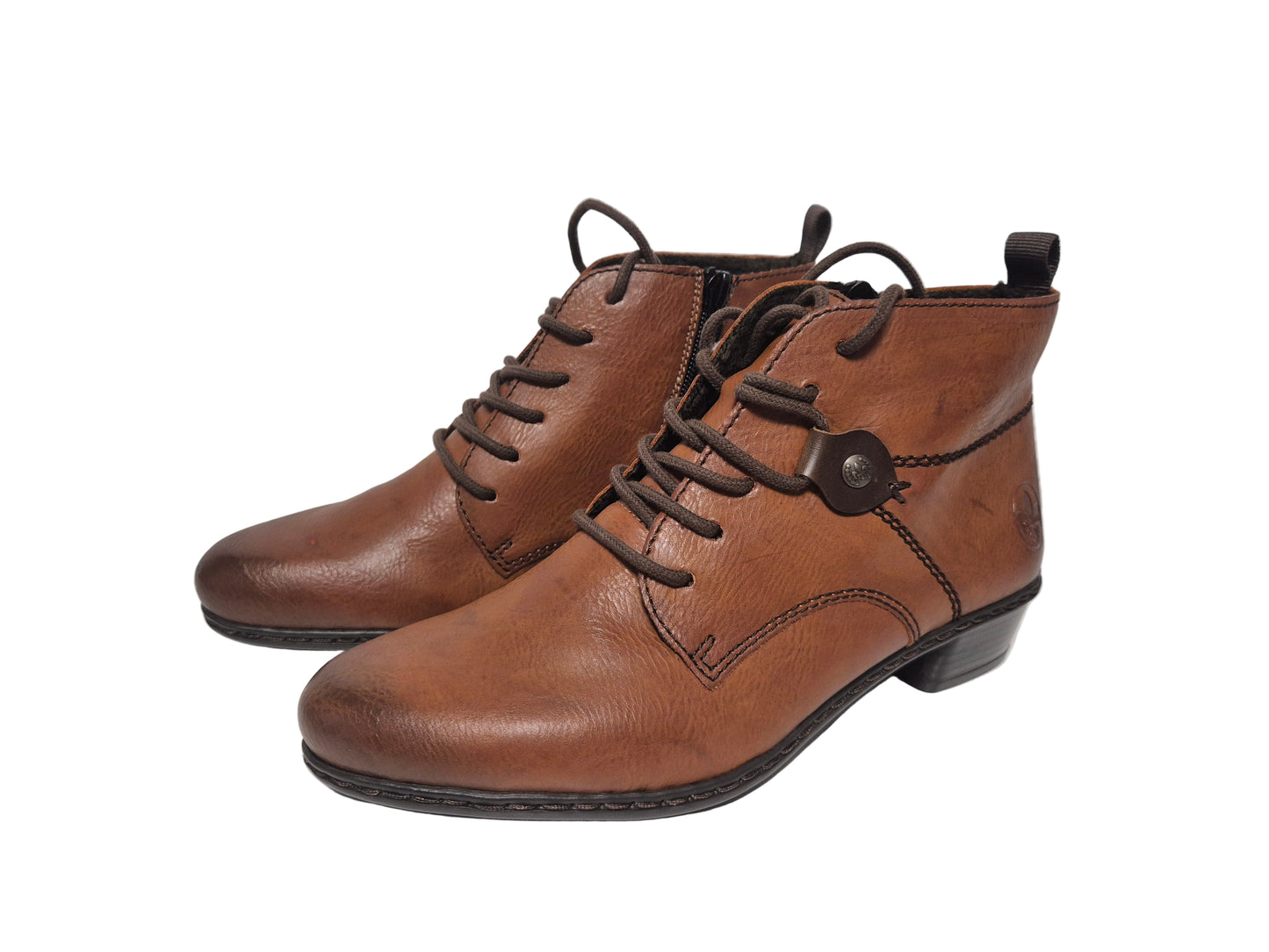 Rieker Schnürstiefelette in elegantem Look, braun, Gr. 38