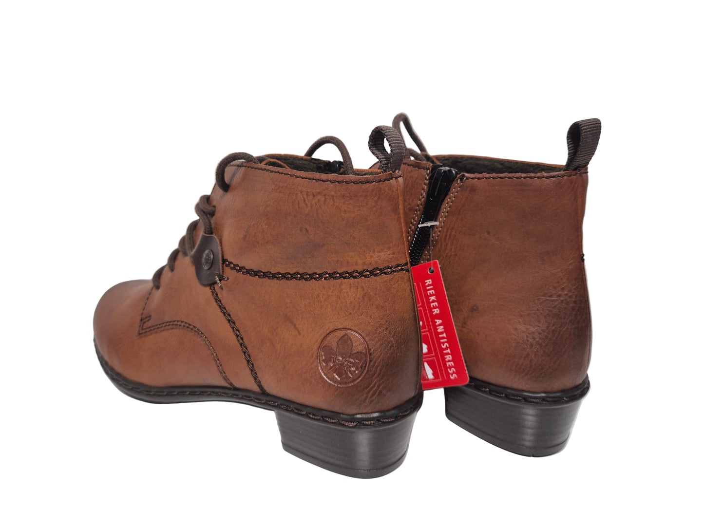 Rieker Schnürstiefelette in elegantem Look, braun, Gr. 38