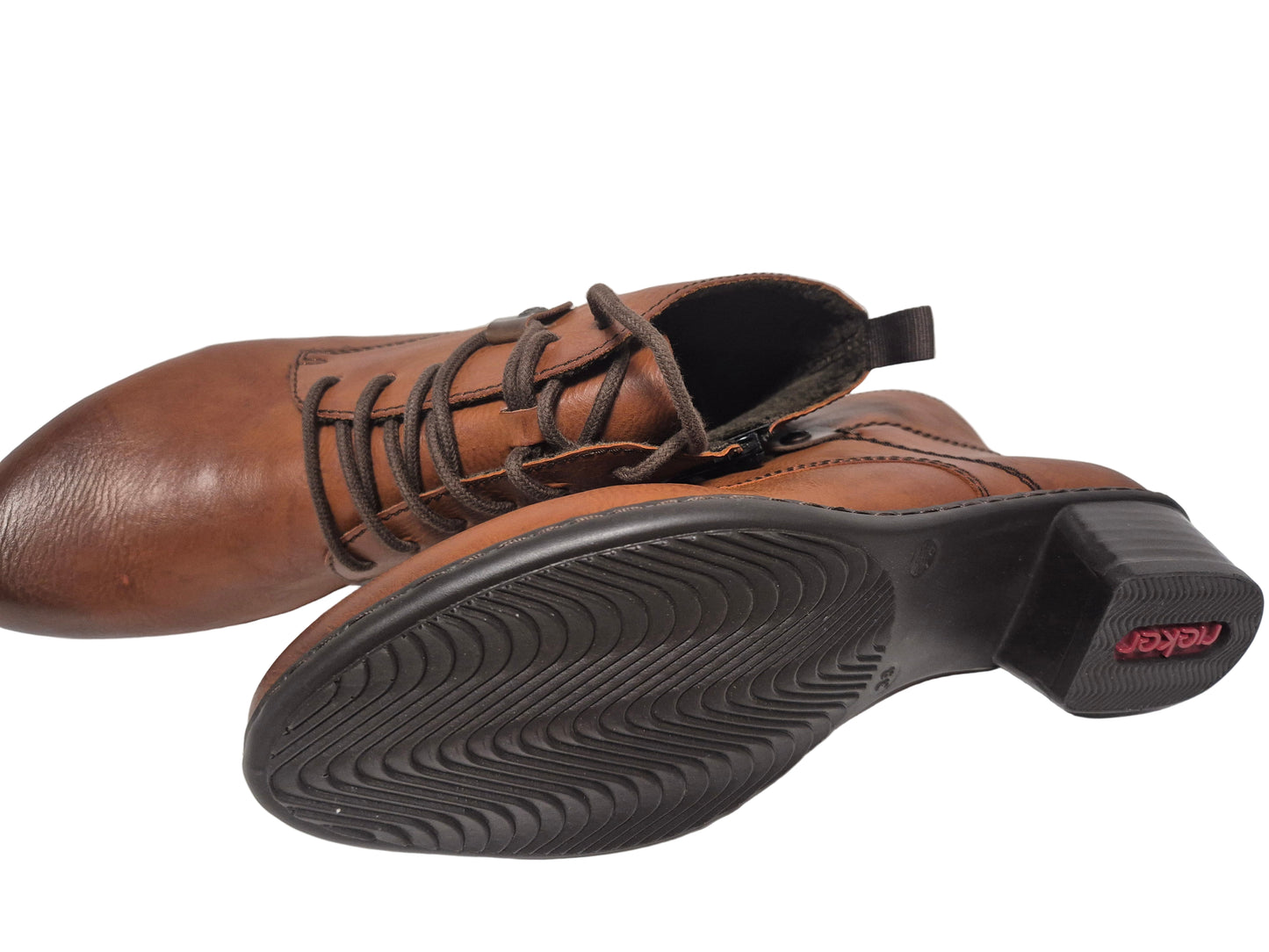 Rieker Schnürstiefelette in elegantem Look, braun, Gr. 38