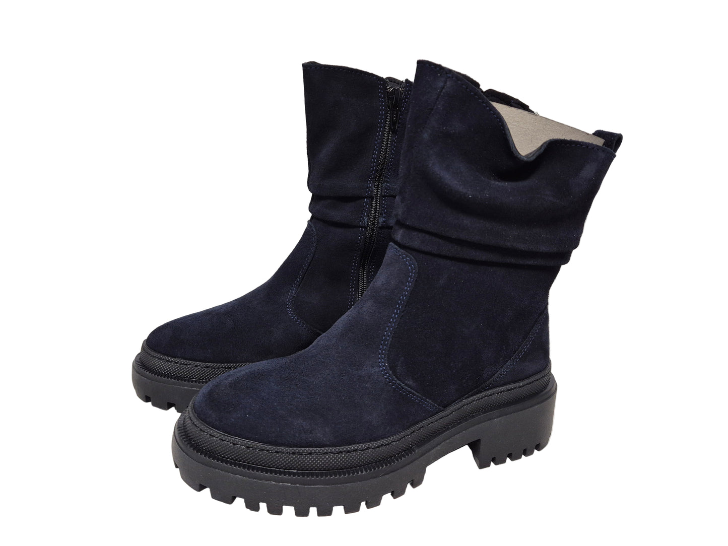 Heine Stiefel Veloursleder Reißverschluss, blau, Gr. 36