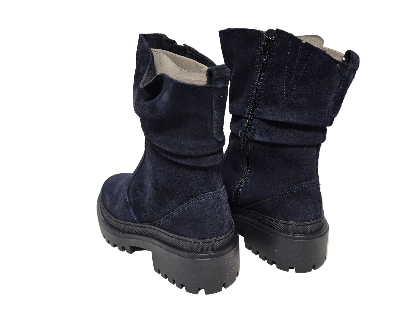 Heine Stiefel Veloursleder Reißverschluss, blau, Gr. 36