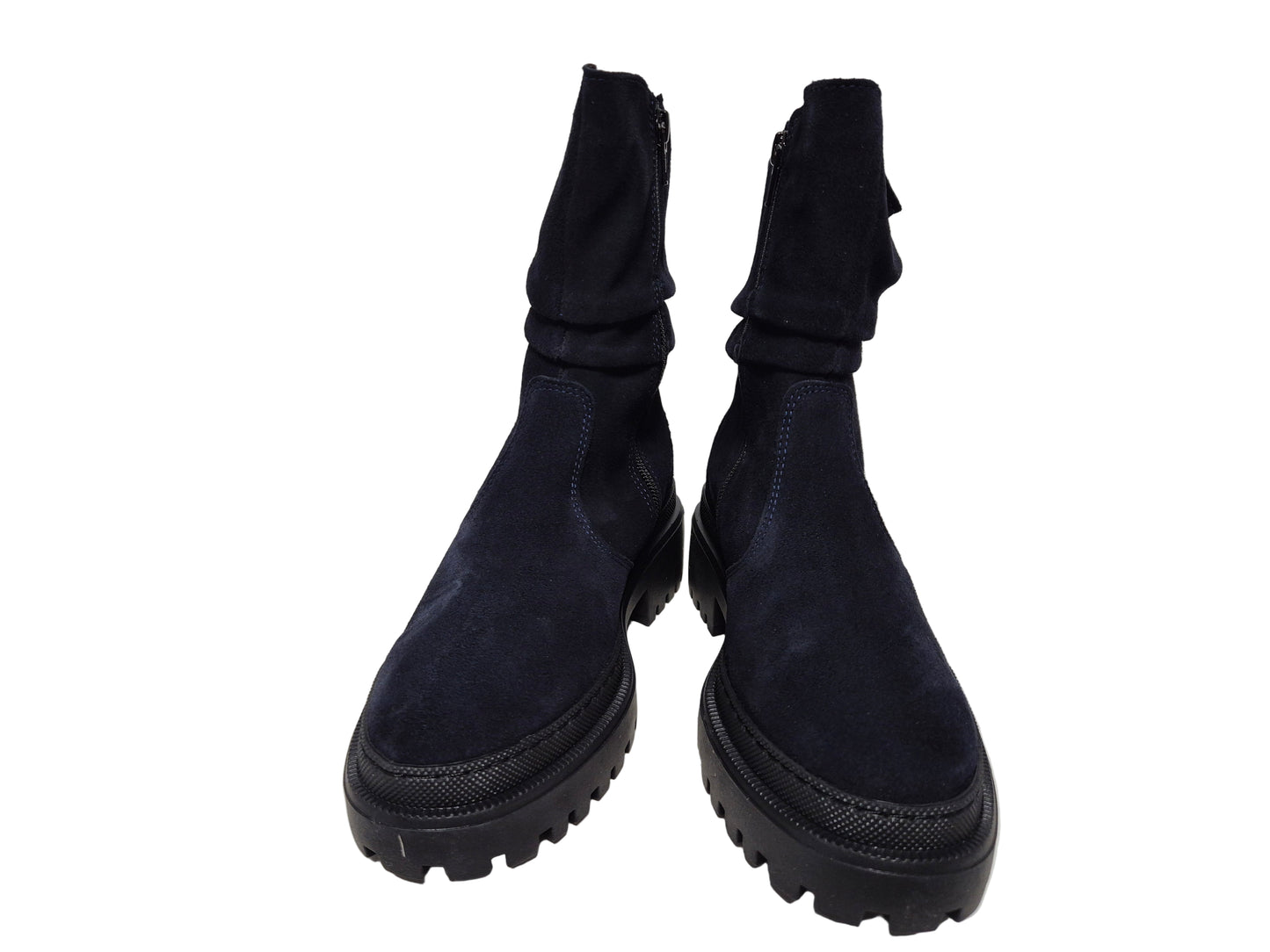 Heine Stiefel Veloursleder Reißverschluss, blau, Gr. 36