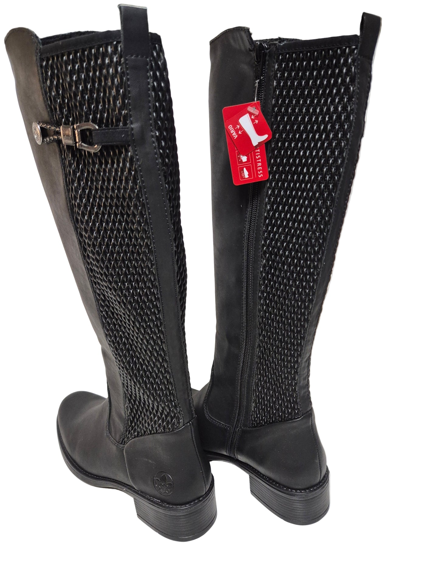 Rieker Stiefel mit Schnallenverzierung, schwarz, Gr. 40