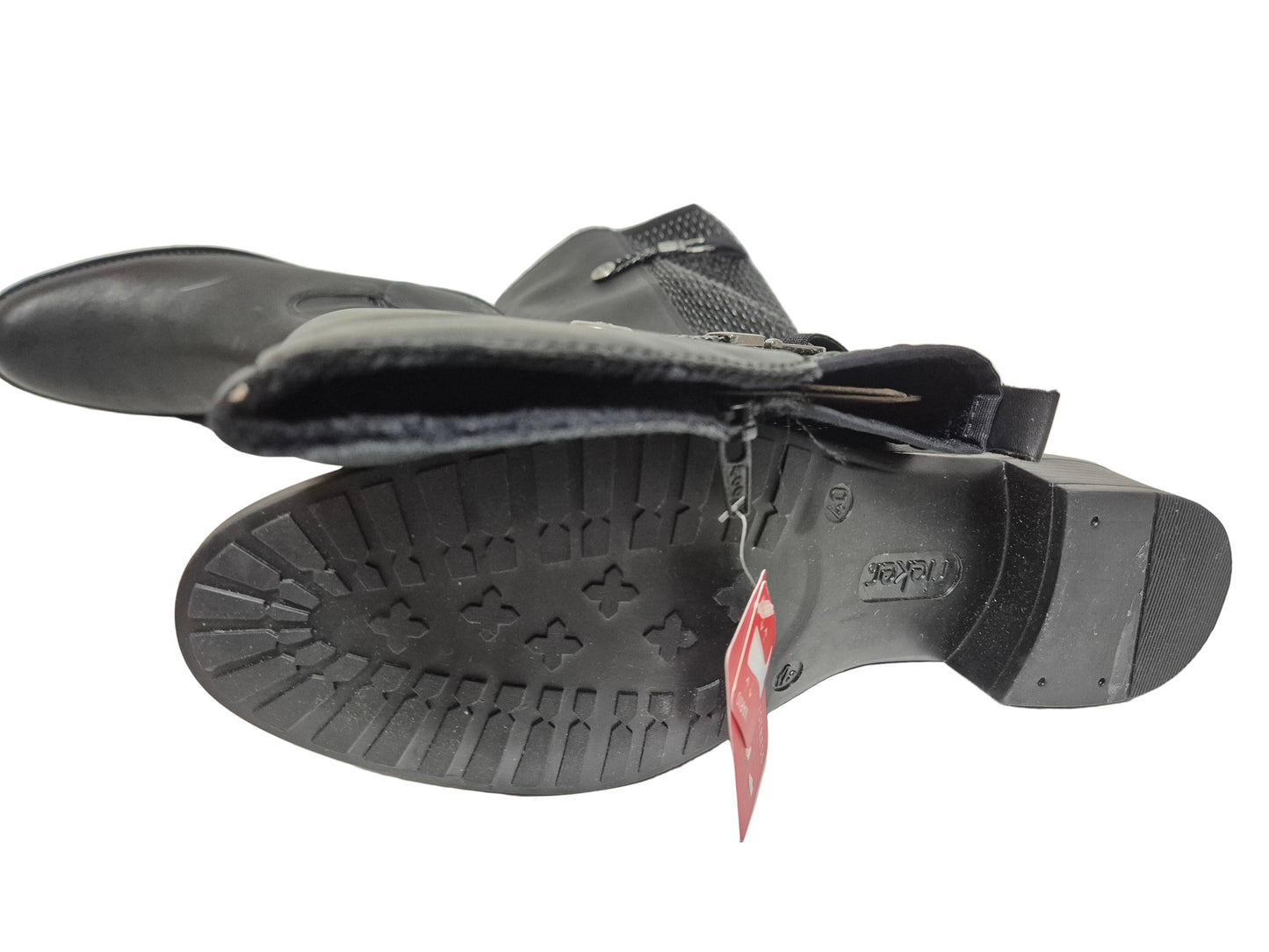 Rieker Stiefel mit Schnallenverzierung, schwarz, Gr. 40