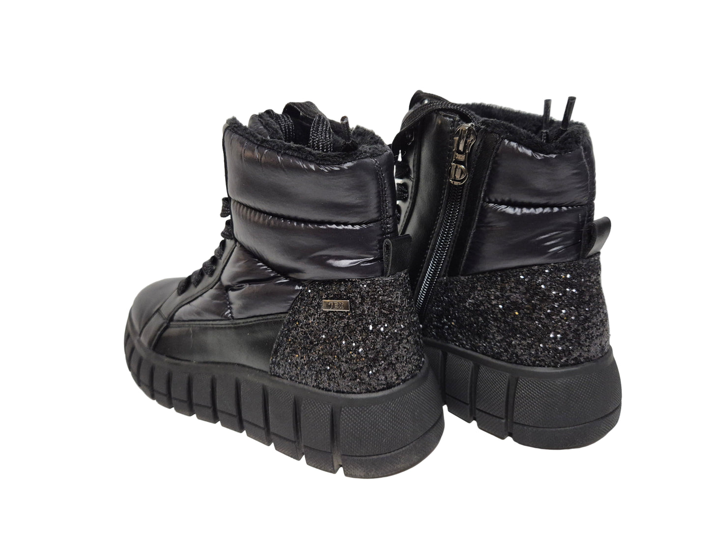 Tom Tailor Schnürboots Keilabsatz, schwarz, Gr. 38