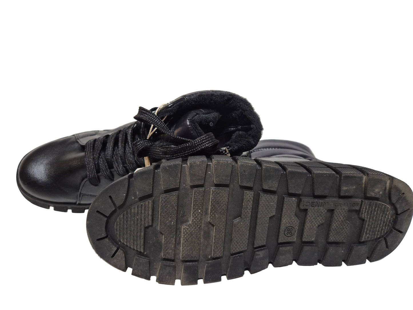 Tom Tailor Schnürboots Keilabsatz, schwarz, Gr. 38