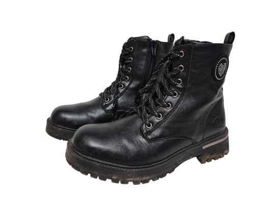 Dockers Schnürboots Biker Boots Stiefel, schwarz, Gr. 39