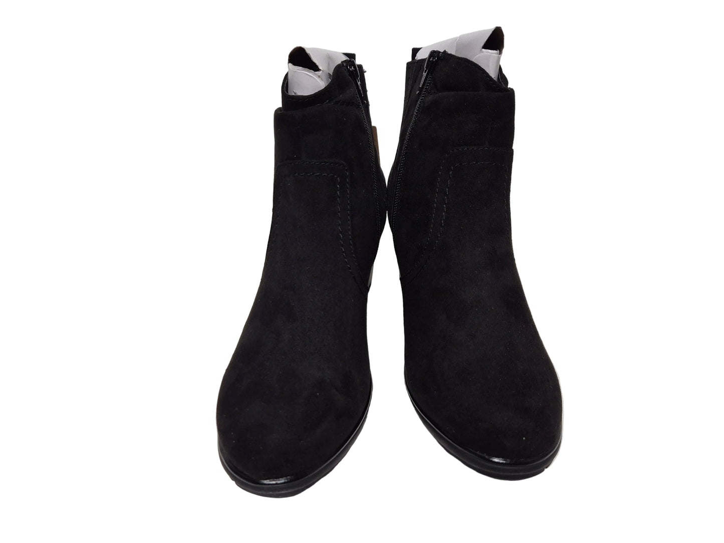 Jana Winterstiefelette Blockabsatz Reißverschluss, schwarz, Gr. 41