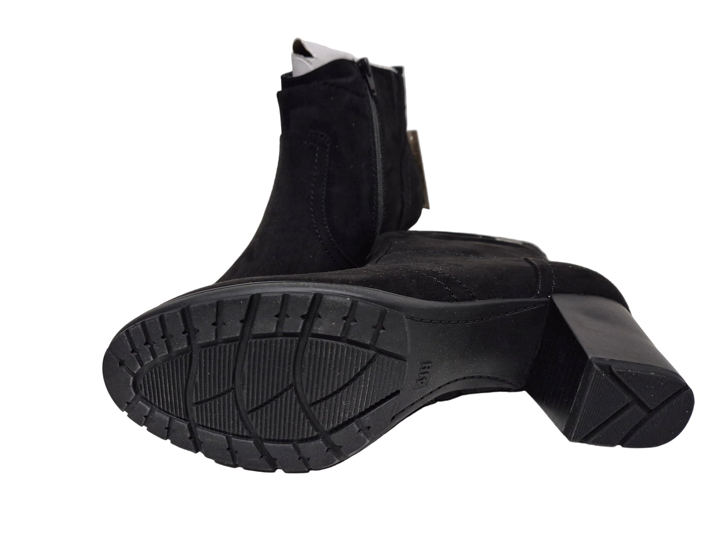 Jana Winterstiefelette Blockabsatz Reißverschluss, schwarz, Gr. 41