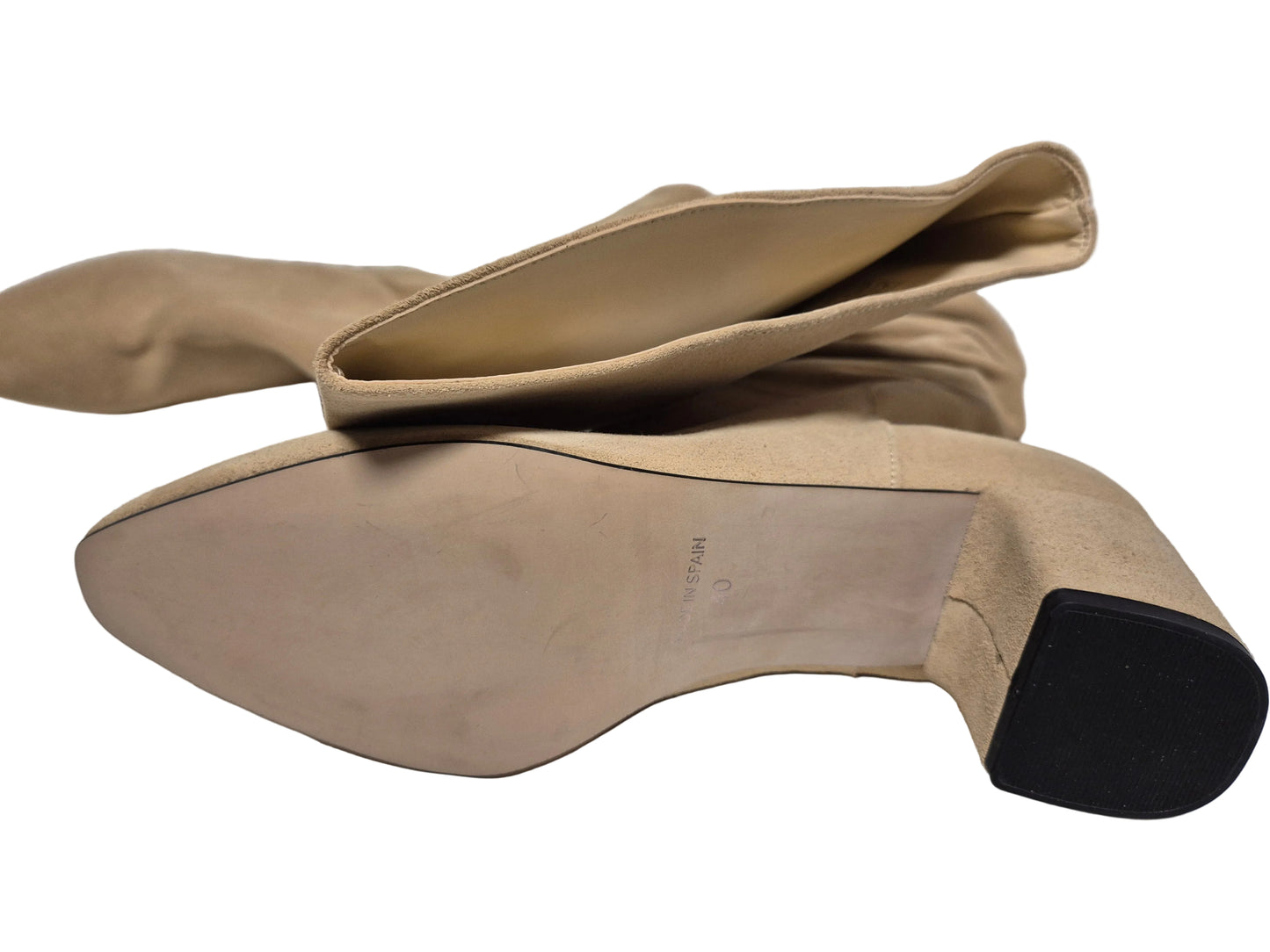 Heine Wadenhohe Stiefel aus Veloursleder, sand, Gr. 40