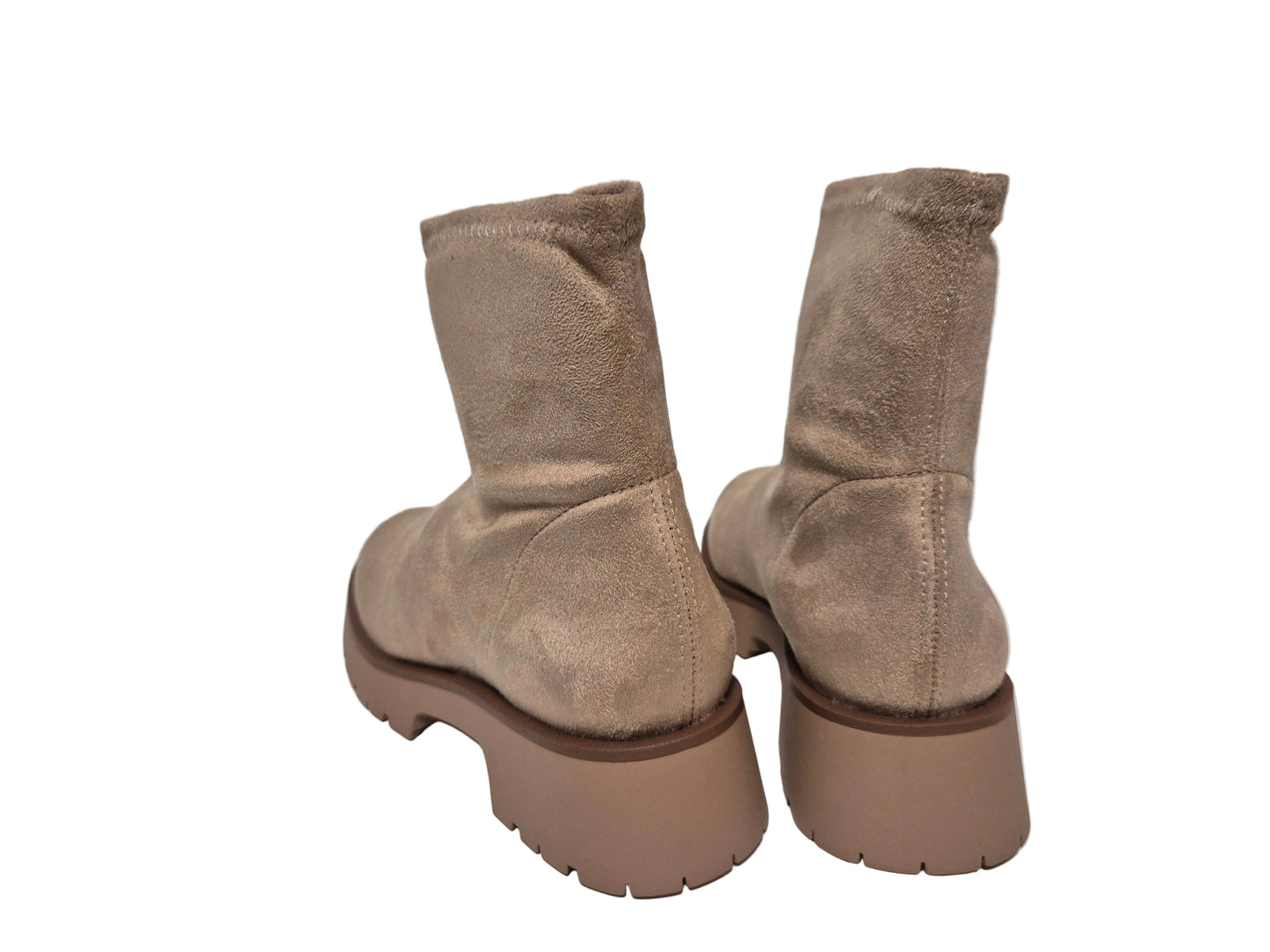 Heine Stiefelette Blockabsatz, beige, Gr. 35