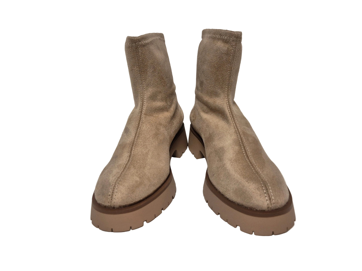 Heine Stiefelette Blockabsatz, beige, Gr. 35