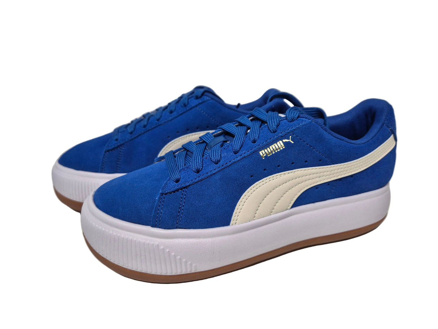 Puma Suede Mayu Sneaker, blau weiß, Gr. 38,5