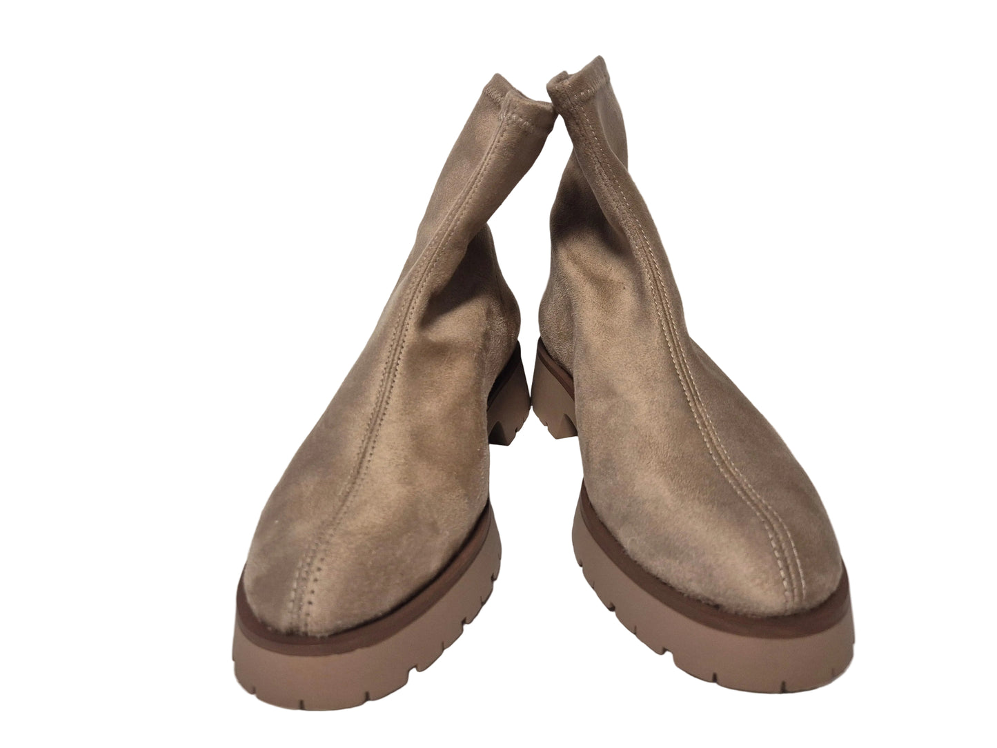 Heine Stiefelette Blockabsatz, beige, Gr. 38