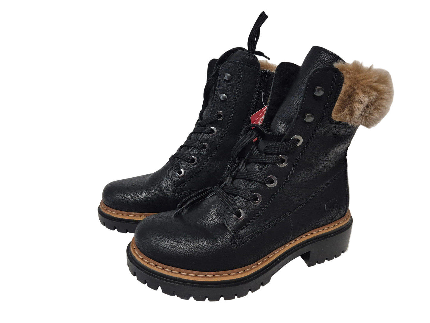 Rieker Winterboots mit Kunstfell am Schaft, schwarz, Gr. 37