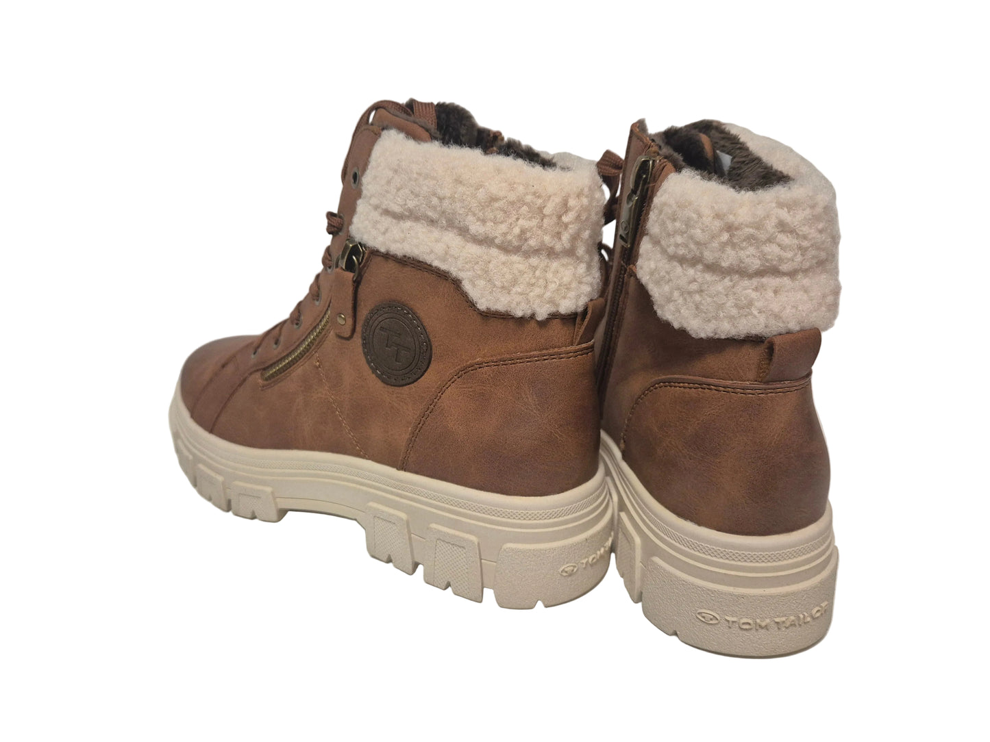 Tom Tailor Winterboots Stiefelette, cognac braun, Gr. 40