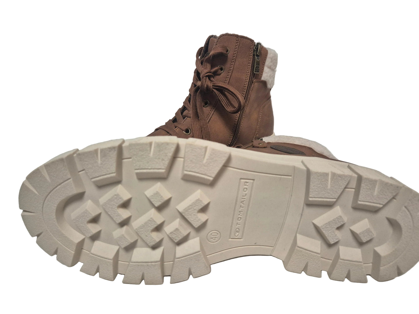 Tom Tailor Winterboots Stiefelette, cognac braun, Gr. 40