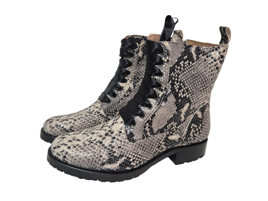 DWRS Stiefel Schlangenstil, beige-schwarz, Gr. 40