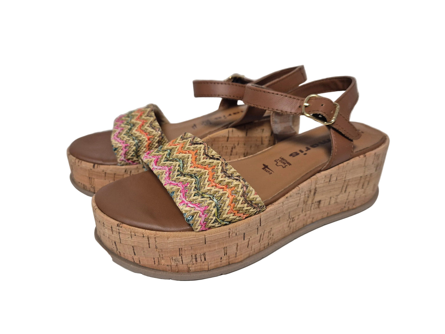 Tamaris  Sandalette Keilabsatz, braun bunt, Gr. 37