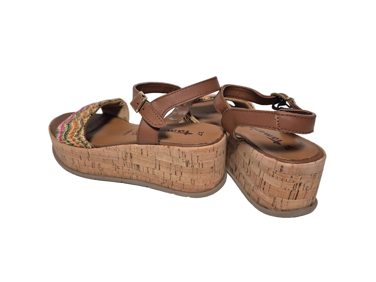 Tamaris  Sandalette Keilabsatz, braun bunt, Gr. 37