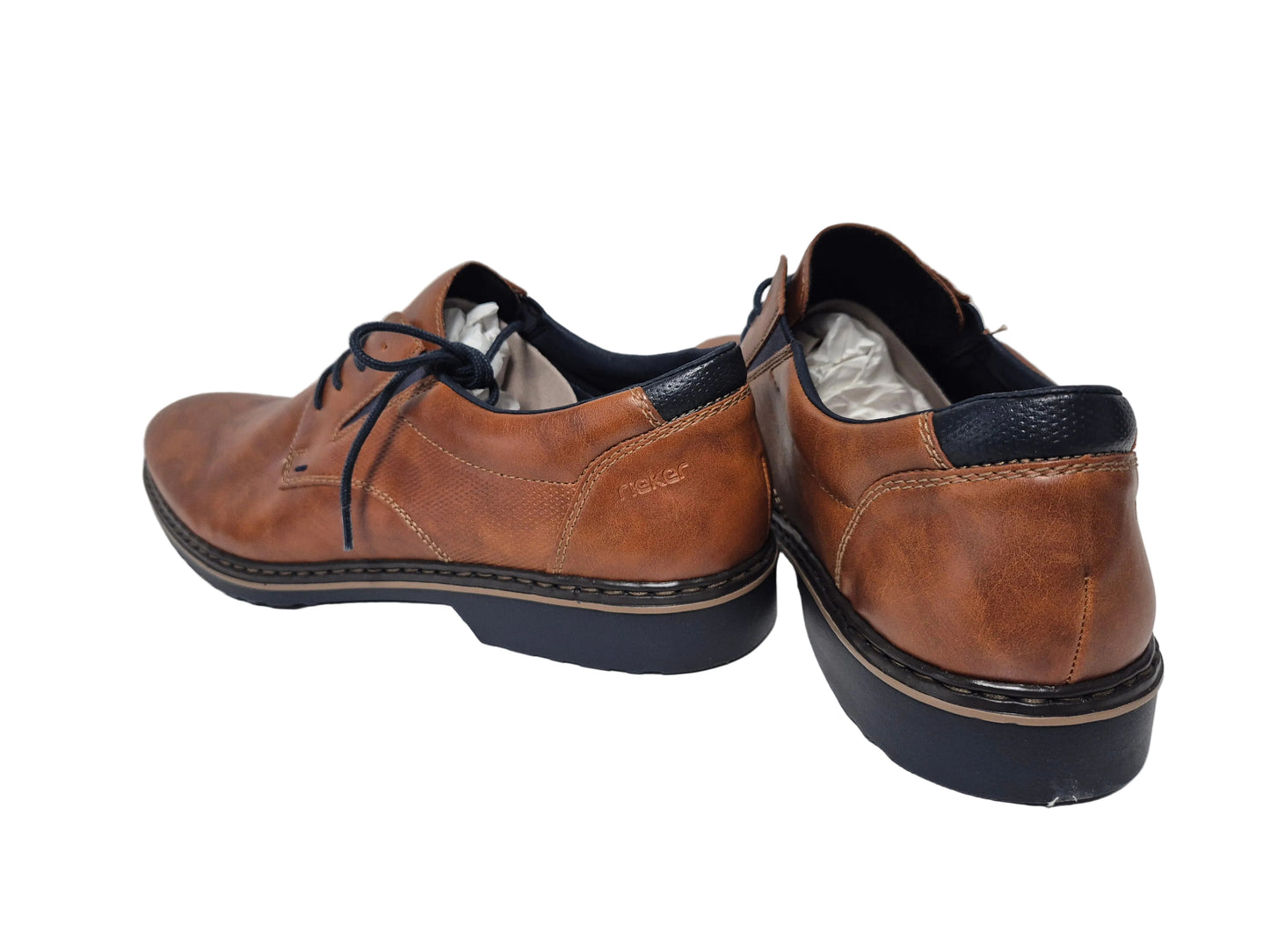 Rieker Schnürschuhe mit Stretcheinsatz, braun, Gr. 47