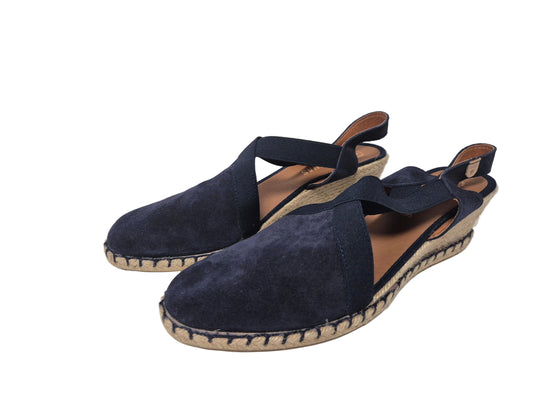 Verbenas Milena Serraje Keilsandalette, navy, Gr. 42