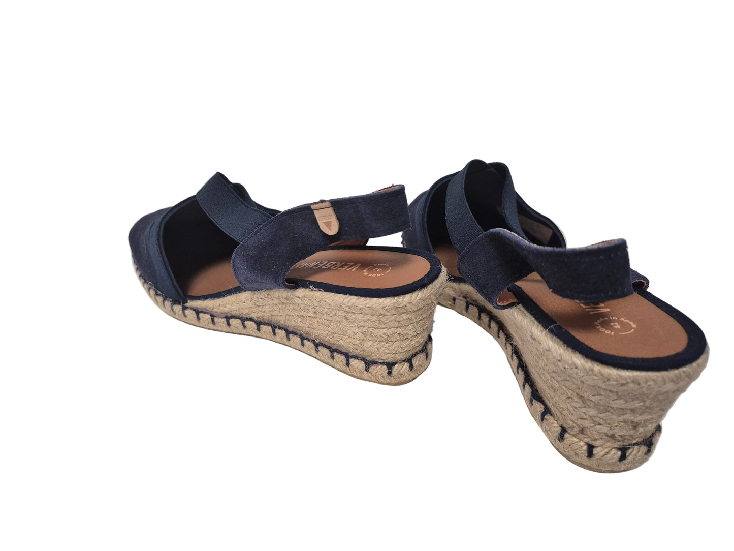 Verbenas Milena Serraje Keilsandalette, navy, Gr. 42