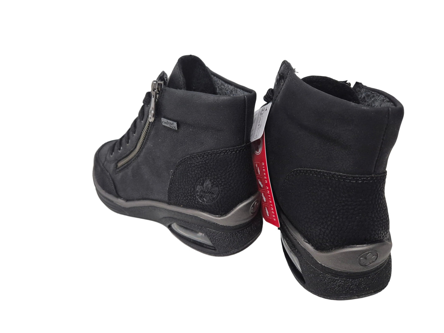 Rieker Sneaker Schnürstiefelette, schwarz, Gr. 36