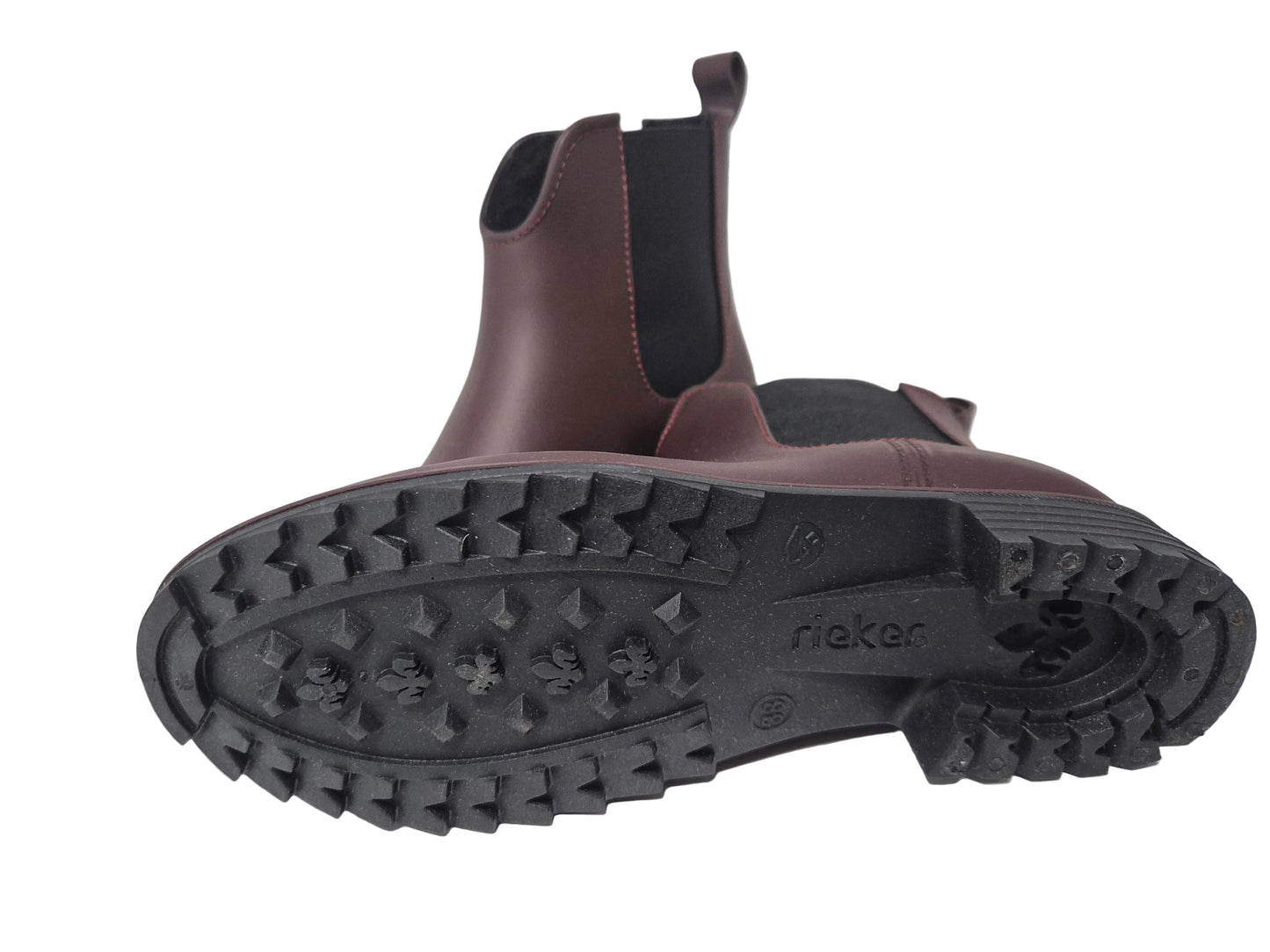 Rieker Chelseaboots Gummistiefelette, weinrot, Gr. 38