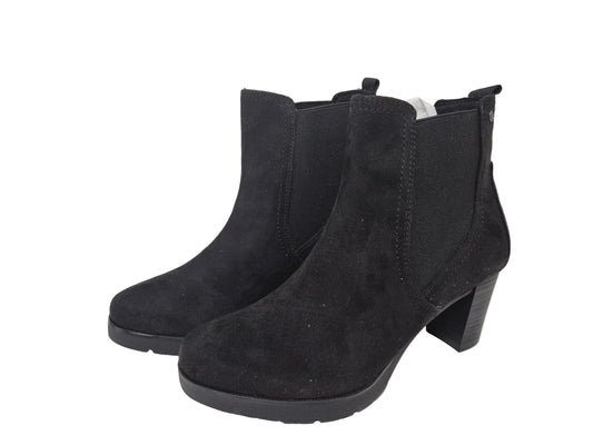 Tamaris Stiefelette mit Stretcheinsatz, schwarz, Gr. 40