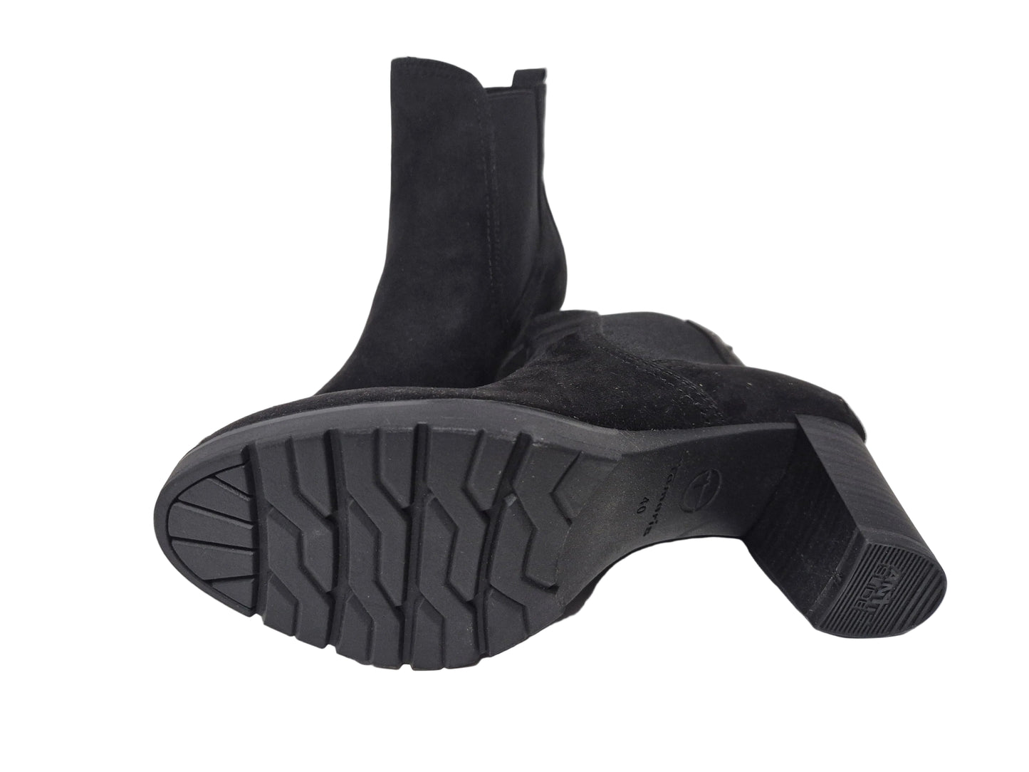 Tamaris Stiefelette mit Stretcheinsatz, schwarz, Gr. 40