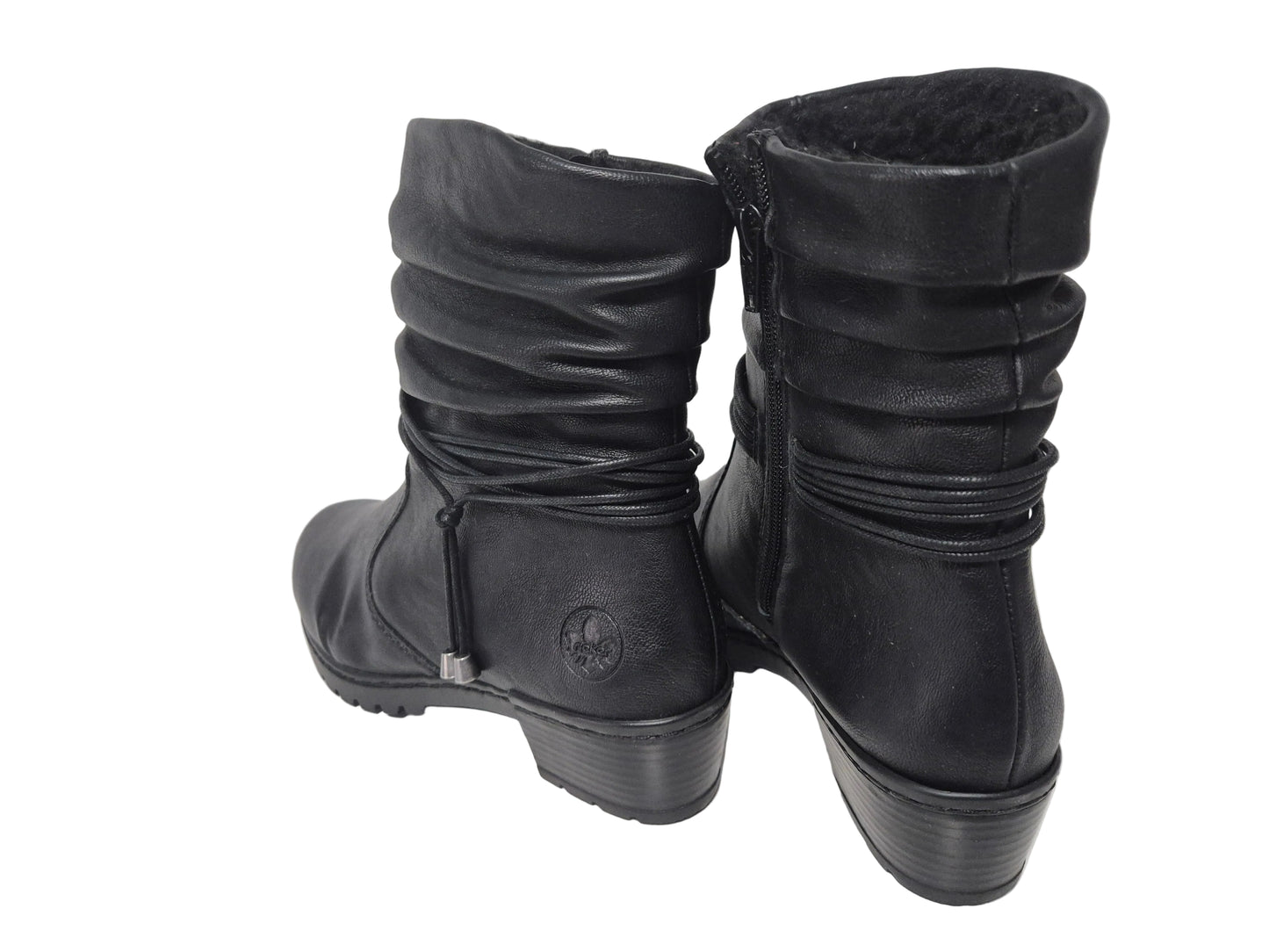 Rieker Winterstiefelette mit Zierbänder, schwarz, Gr. 41
