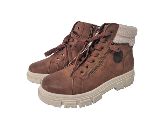 Tom Tailor Winterboots Stiefelette, cognac braun, Gr. 39