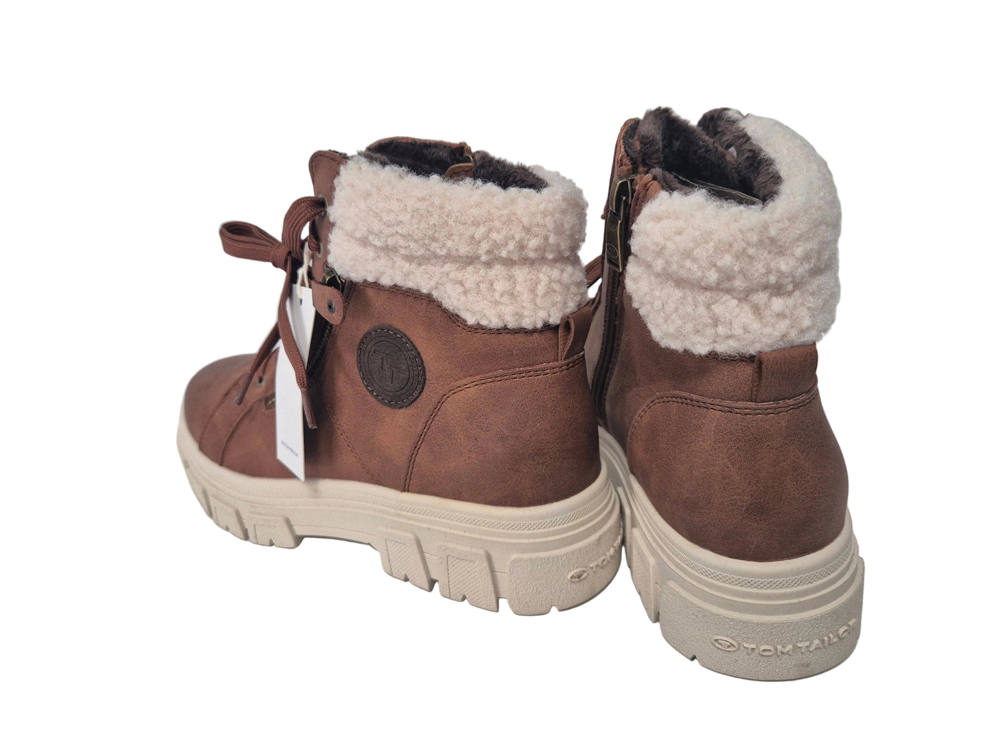 Tom Tailor Winterboots Stiefelette, cognac braun, Gr. 39