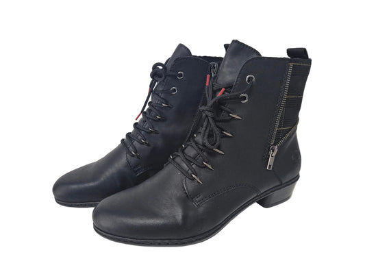 Rieker Schnürstiefelette, schwarz, Gr. 40
