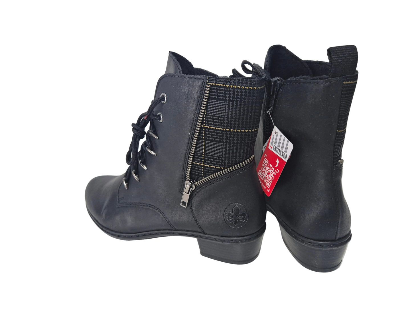 Rieker Schnürstiefelette, schwarz, Gr. 40