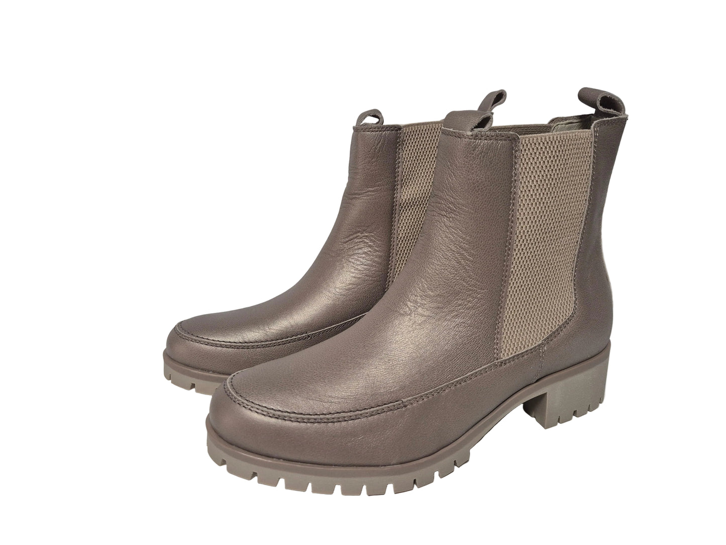 Heine Ankleboots Stiefeletten aus Leder, taupe, Gr. 39