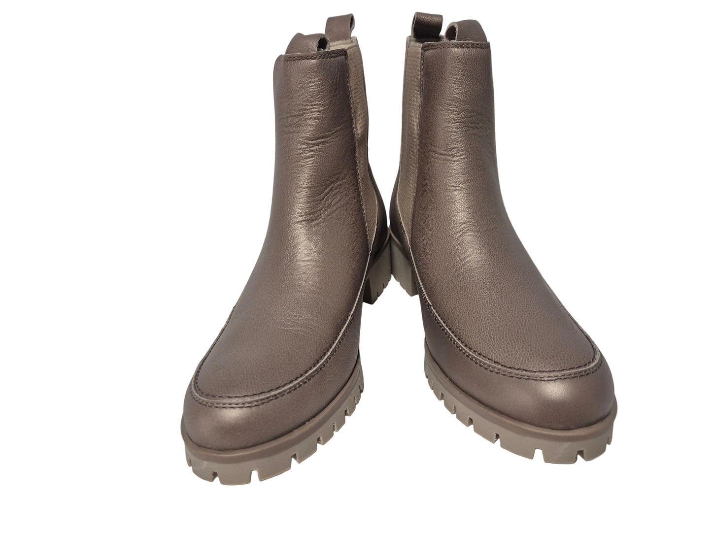 Heine Ankleboots Stiefeletten aus Leder, taupe, Gr. 39