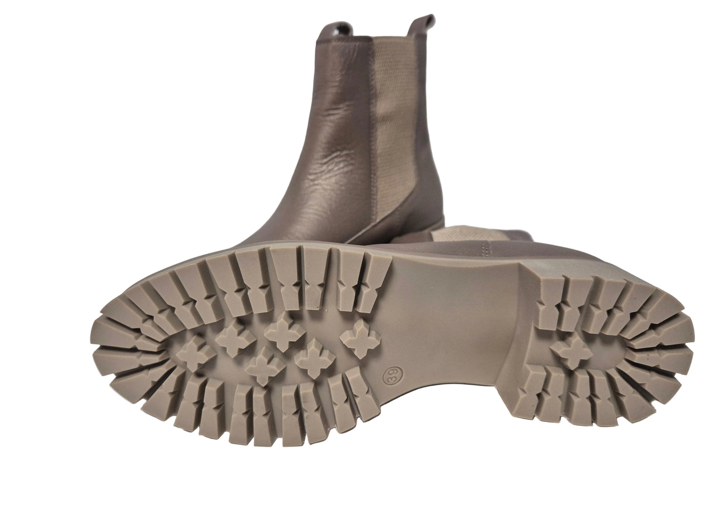 Heine Ankleboots Stiefeletten aus Leder, taupe, Gr. 39