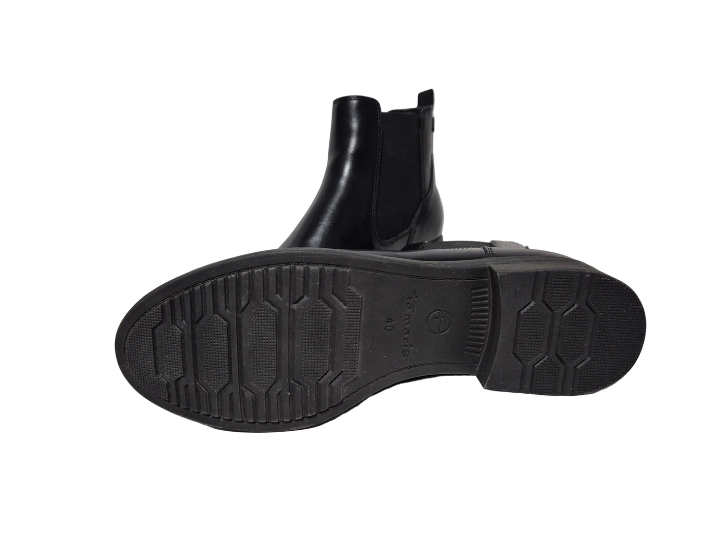 Tamaris Chelseaboots Blockabsatz, schwarz, Gr. 40