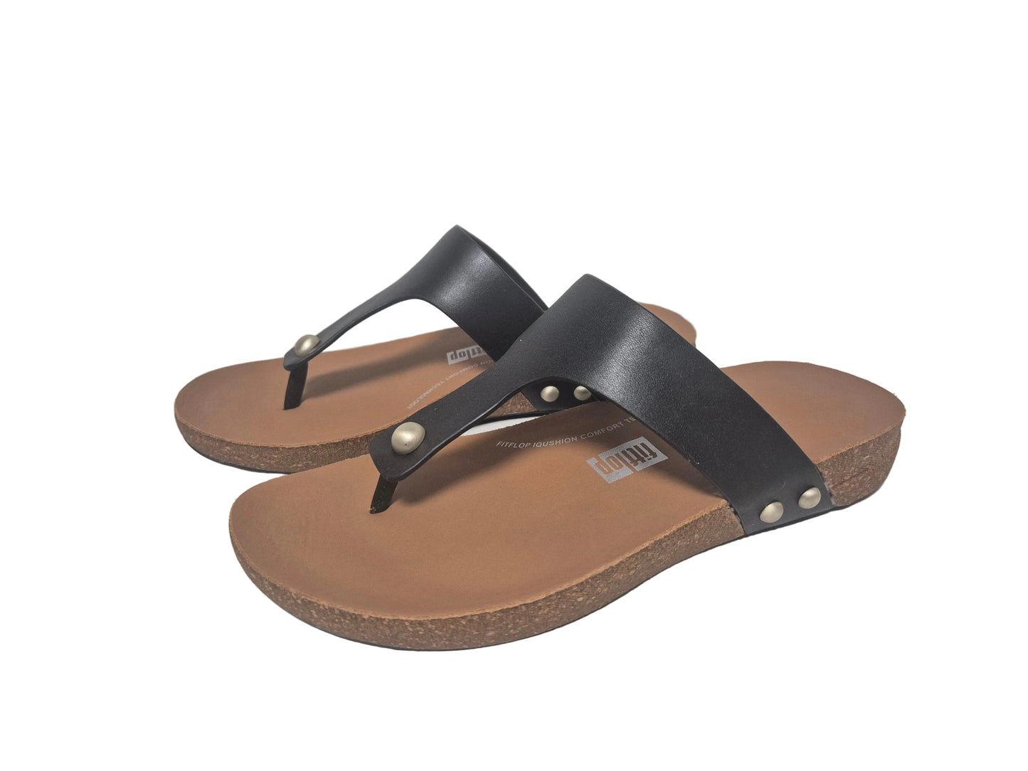 NEU! FitFlop Iqusion Zehenstegsandale Leder, schwarz, Gr. 36