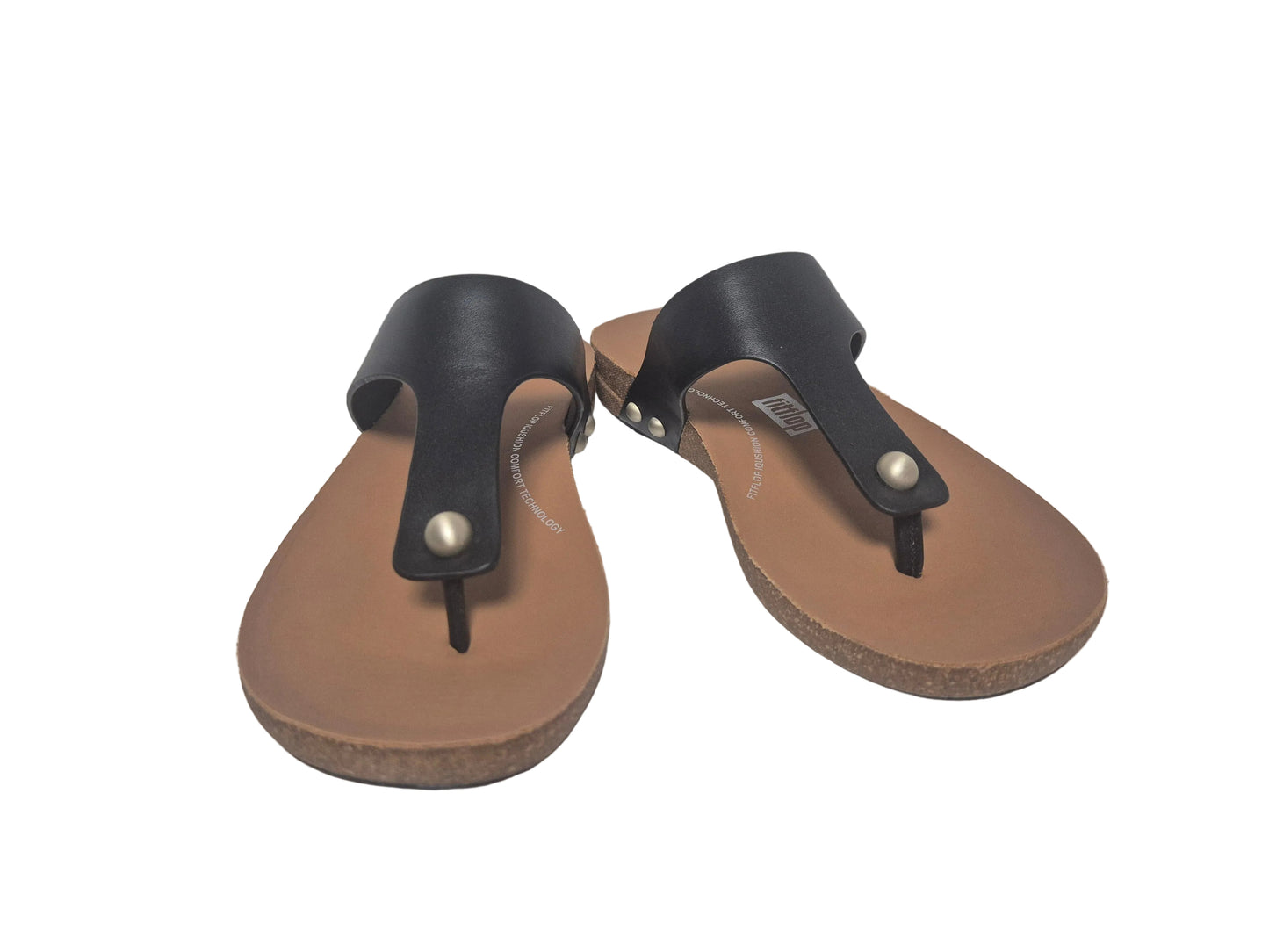NEU! FitFlop Iqusion Zehenstegsandale Leder, schwarz, Gr. 36