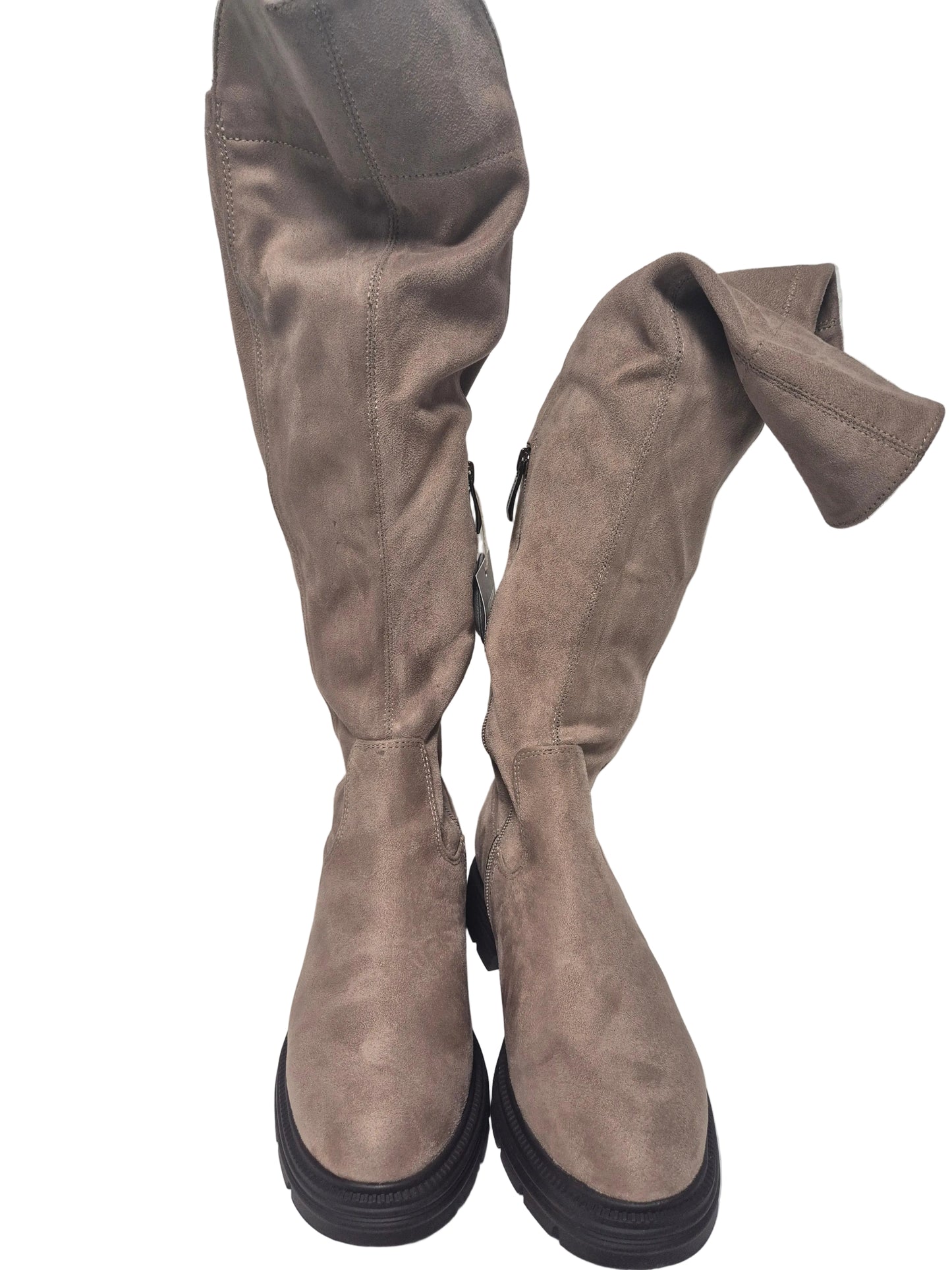 Tamaris Plateaustiefel Overknee, taupe, Gr. 37