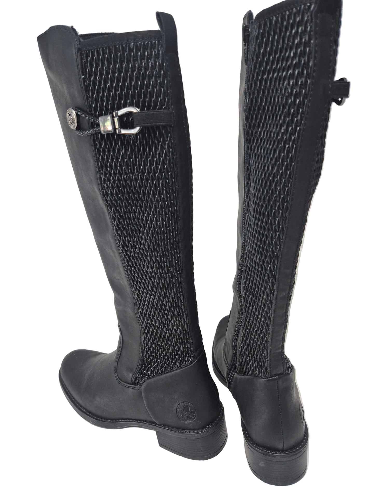 Rieker Stiefel mit Schnallenverzierung, schwarz, Gr. 39