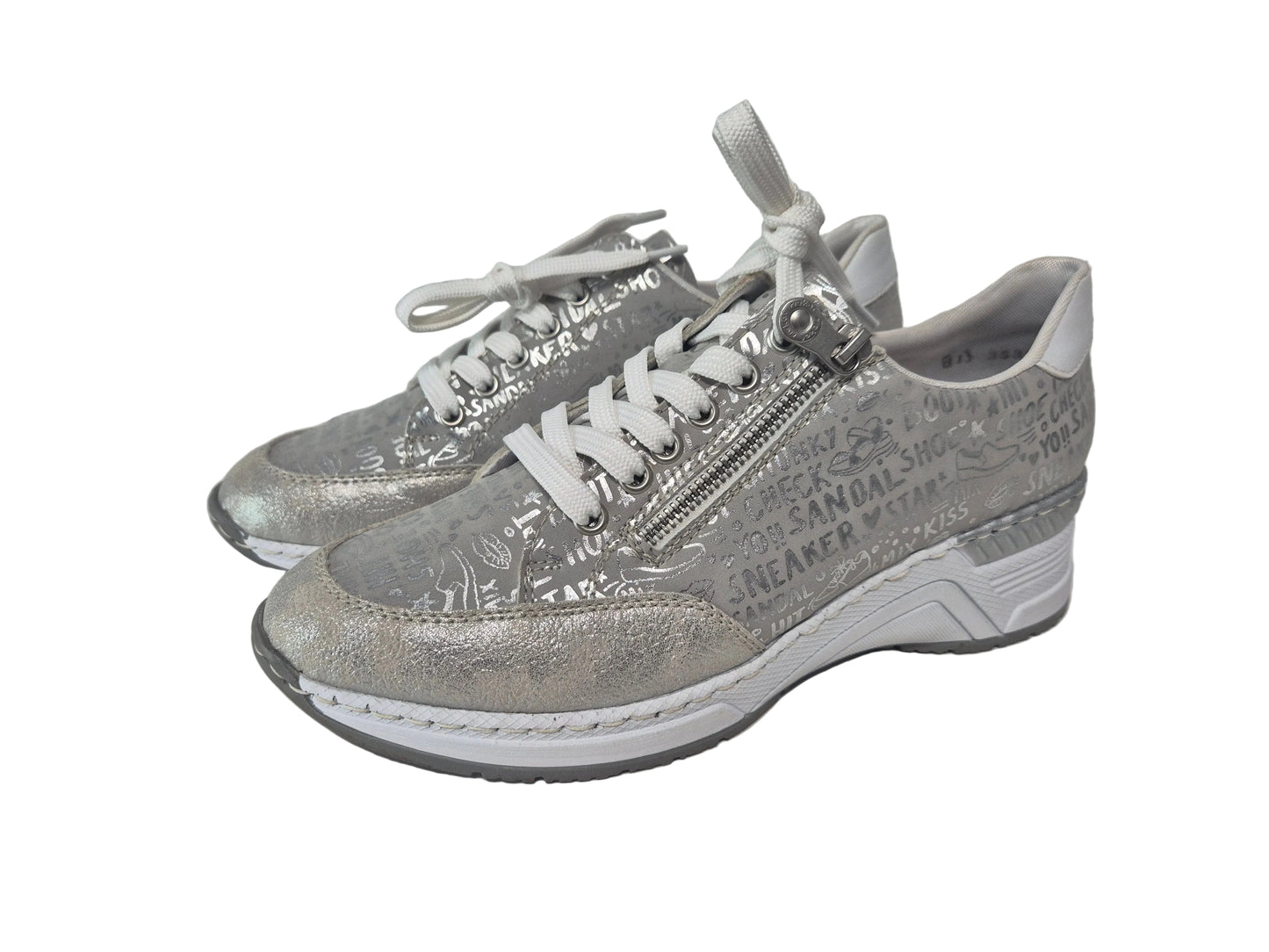 Rieker Sneaker Freizeitschuhe, hellgrau, Gr. 41