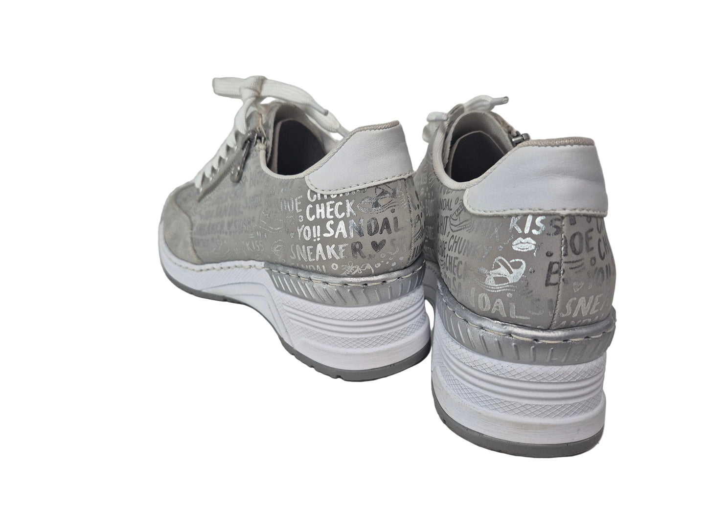 Rieker Sneaker Freizeitschuhe, hellgrau, Gr. 41
