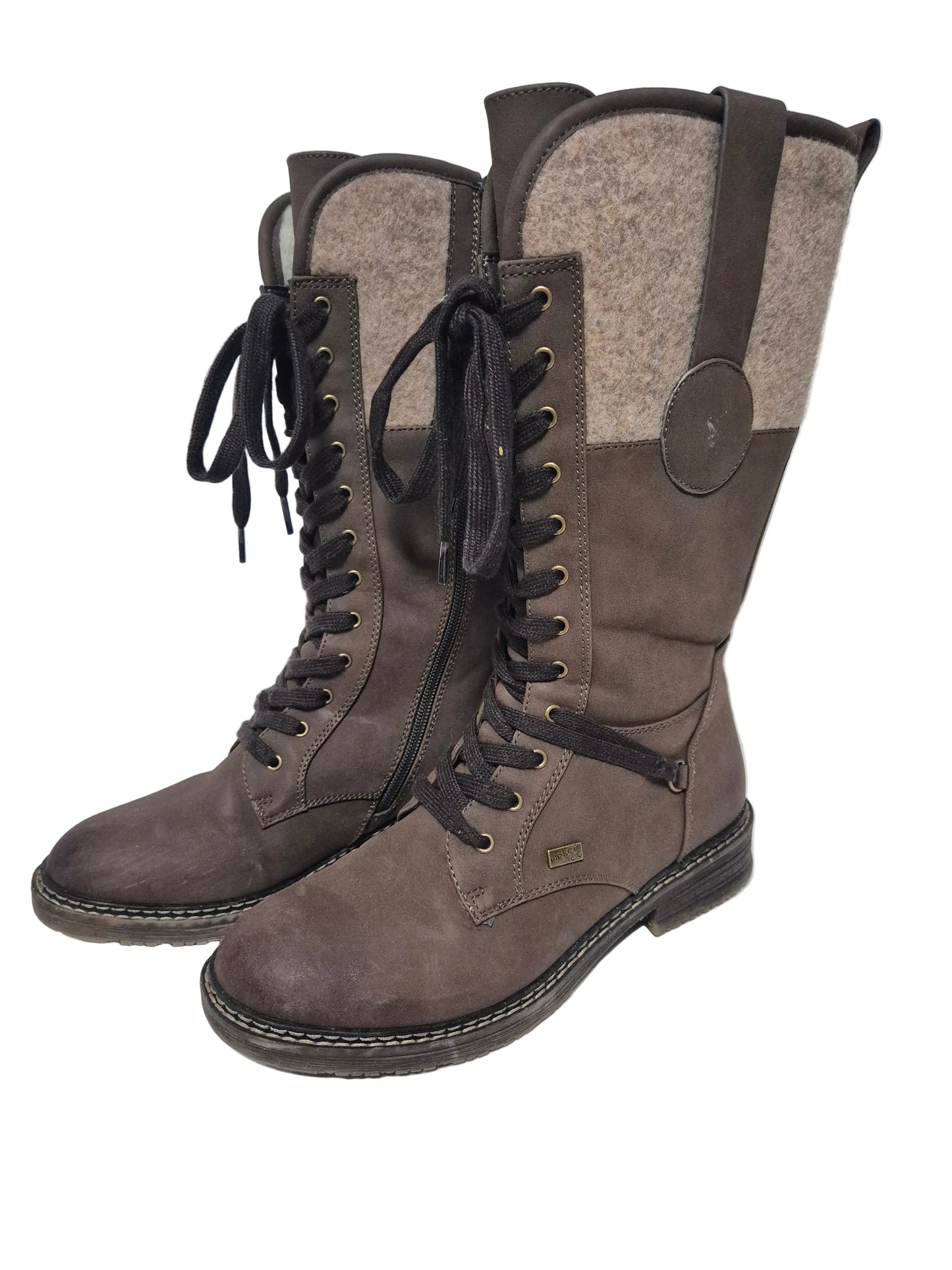 Rieker Schnürstiefel, dunkelbraun, Gr. 38