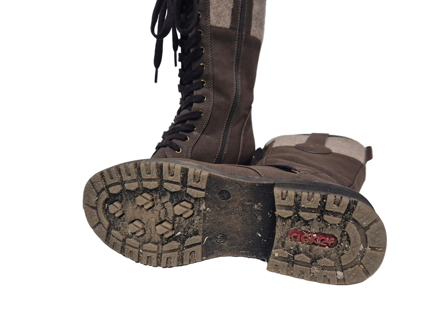Rieker Schnürstiefel, dunkelbraun, Gr. 38
